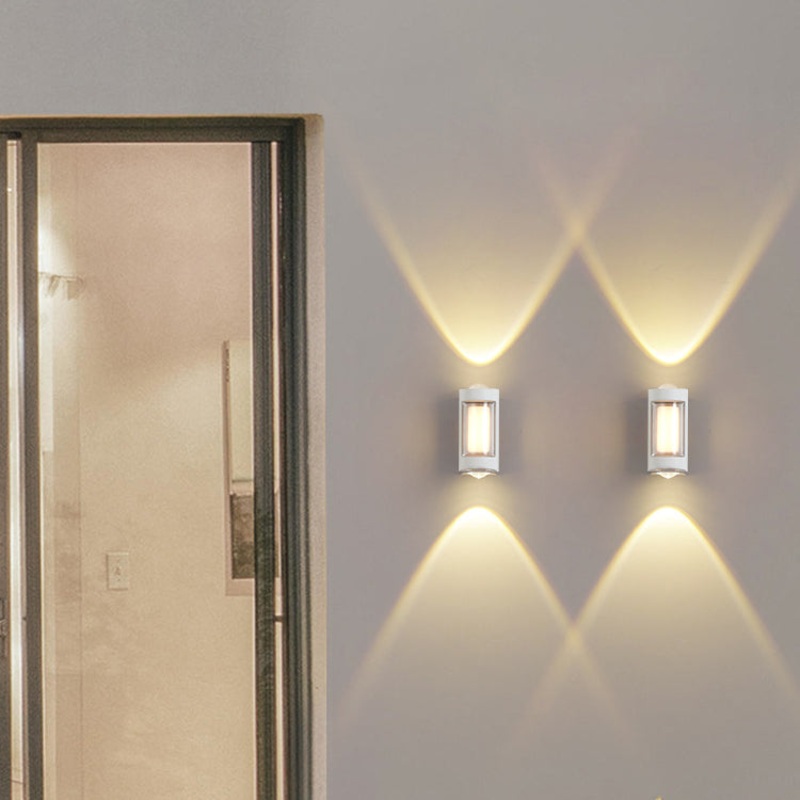Modern Simplicity Rectangle Round Diamond PC Aluminum LED Wall Sconce Lamp For Garden