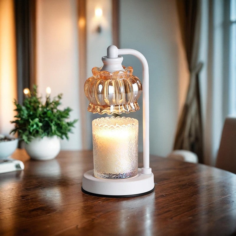 Traditional Vintage Pod Disc Iron Glass 1-Light Melting Wax Table Lamp For Bedroom