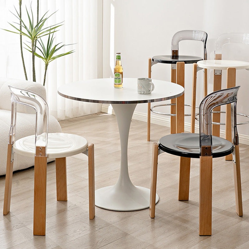 Traditional Vintage Round Plastic Solid Wood Aluminum Dining Chair Backrest For Dining Room