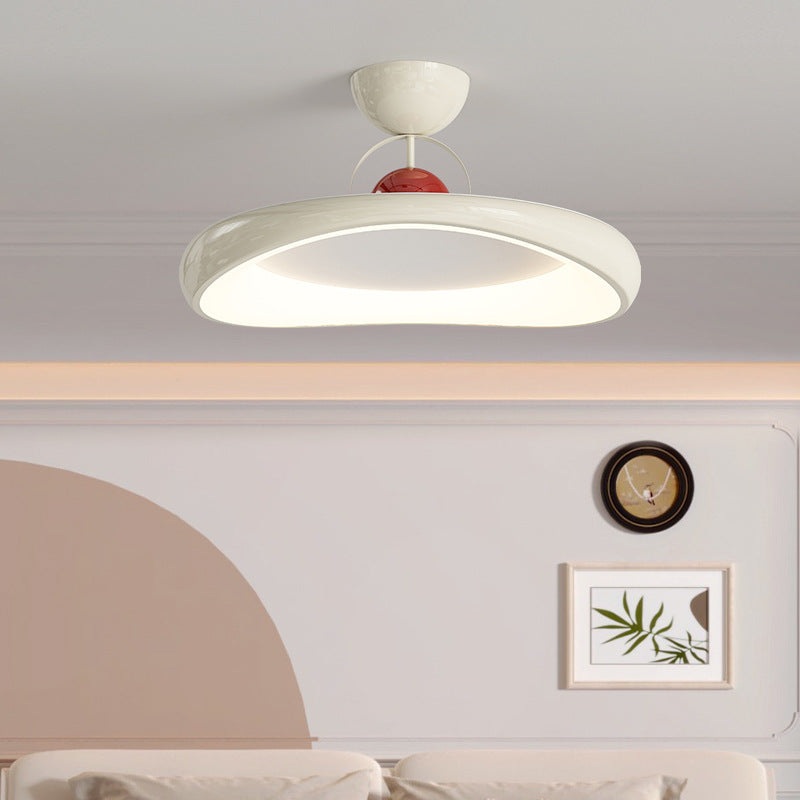 Modern Minimalist Irregular Disc Iron Acrylic Shade LED Semi-Flush Mount Ceiling Light For Living Room