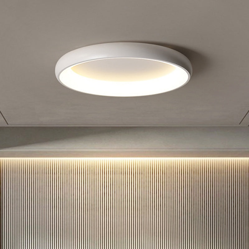Modern Minimalist Round Aluminum Acrylic Shade LED Flush Mount Ceiling Light For Bedroom