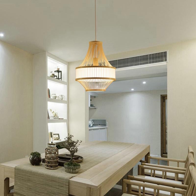 Traditional Chinese Bamboo Weaving 1 - Light Pendant Light For Dining Room