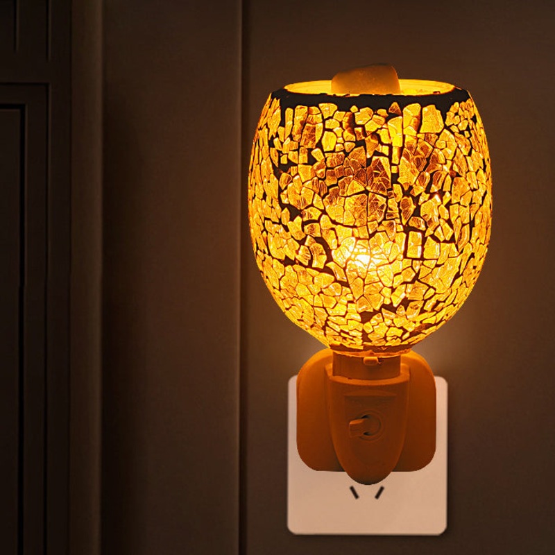 Contemporary Boho Plastic Glass Mosaic Cracked 1-Light Melting Wax Wall Sconce Lamp For Bedroom