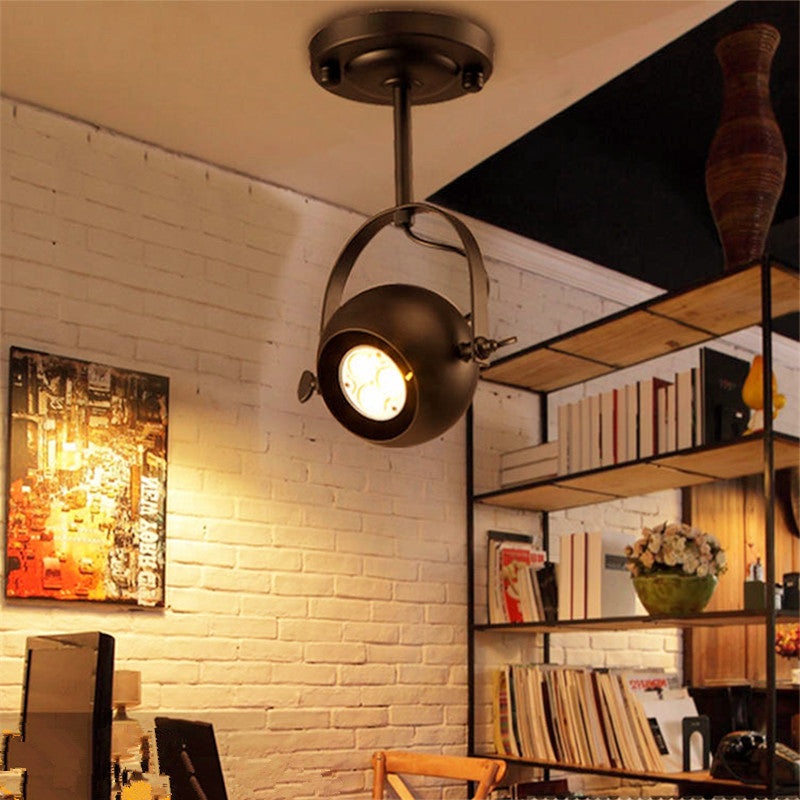 Contemporary Industrial Globe Metal Iron 1/2/3/4 Light Semi-Flush Mount Ceiling Light For Living Room
