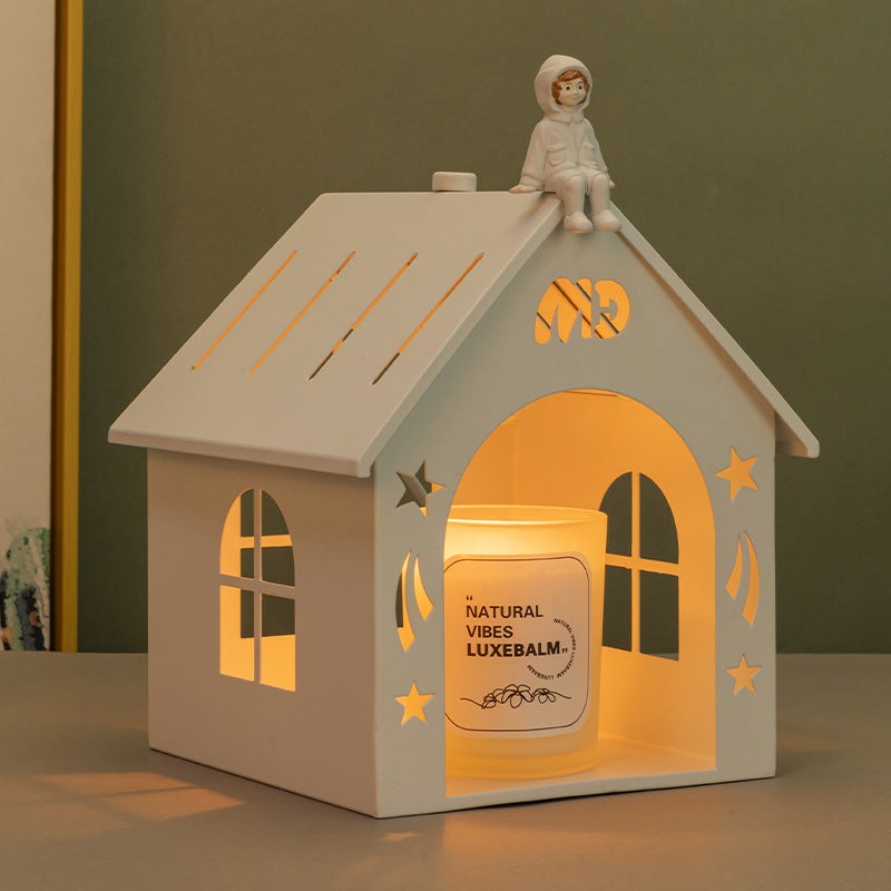 Contemporary Nordic Hollowed House Decorative Iron 1-Light Melting Wax Table Lamp For Bedroom