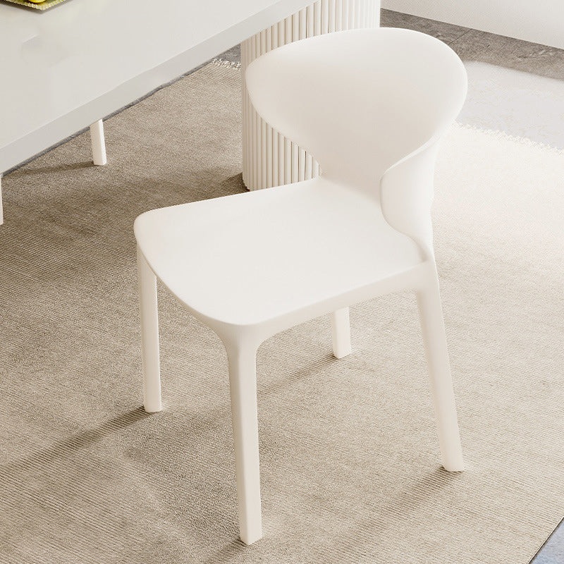 Contemporary Nordic Square Plastic Chair Backrest Armless For Living Room