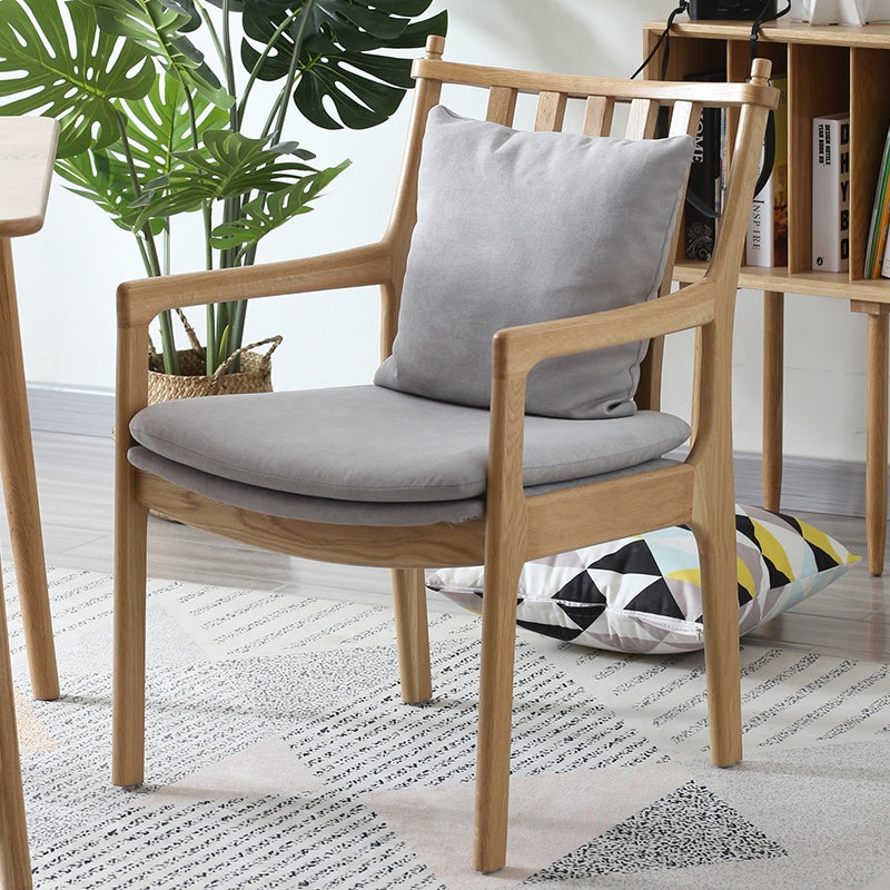 Contemporary Scandinavian Square Wood Chair Backrest Armless For Living Room