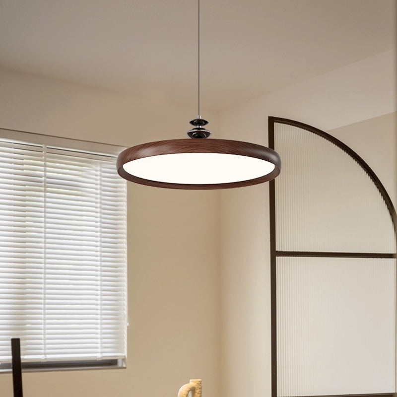 Traditional Vintage Aluminum Acrylic Round LED Pendant Light For Living Room