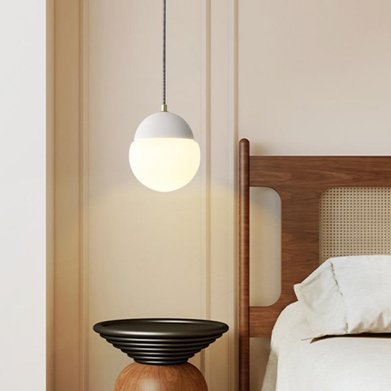 Contemporary Industrial Globe Cement Glass 1-Light Pendant Light For Living Room