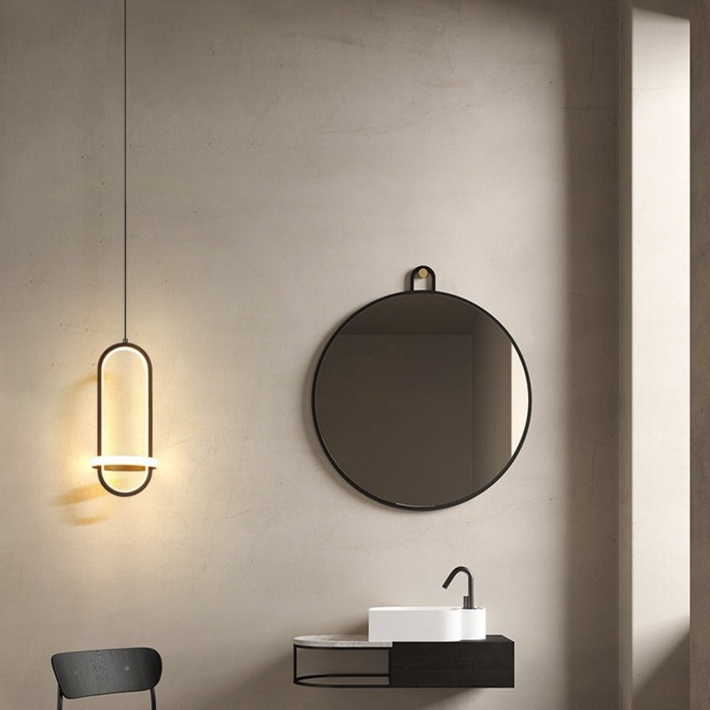 Contemporary Nordic Oval Aluminum Iron Silicone LED Pendant Light For Living Room