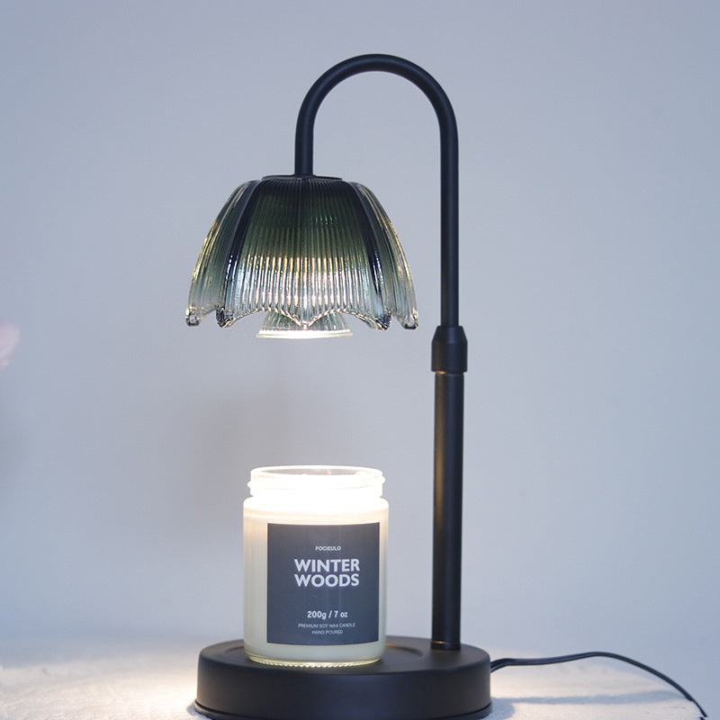Contemporary Nordic Round Umbrella Shape Iron Glass 1-Light Melting Wax Table Lamp For Bedroom
