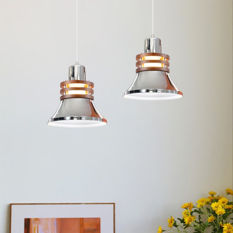 Contemporary Retro Trumpet Iron Shade 1-Light Pendant Light For Living Room