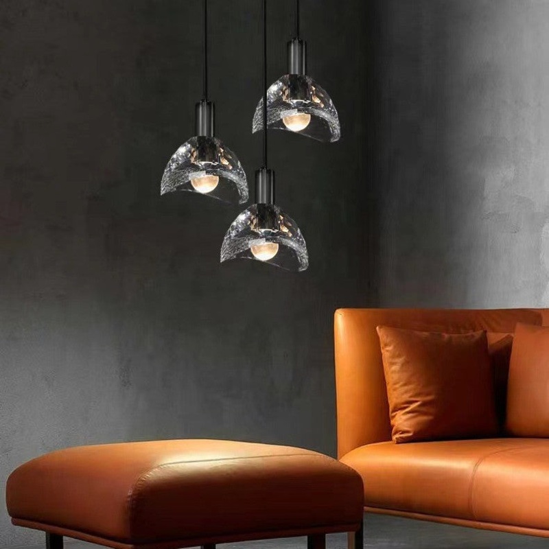 Modern Luxury Full Copper Crystal Lampshade 1 - Light Pendant Light For Dining Room
