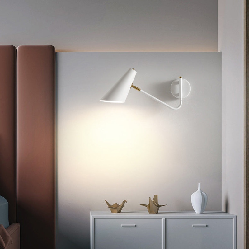 Contemporary Coastal Cone Metal 1-Light Wall Sconce Lamp For Bedroom