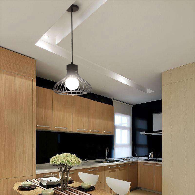 Contemporary Industrial Cone Round Iron 1/3 Light Chandelier For Dining Room