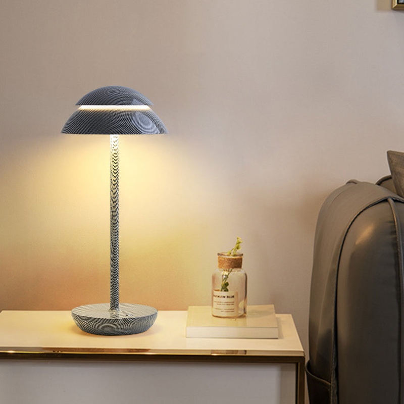 Contemporary Nordic Mushroom ABS Lampshade Round Base LED Table Lamp For Bedroom