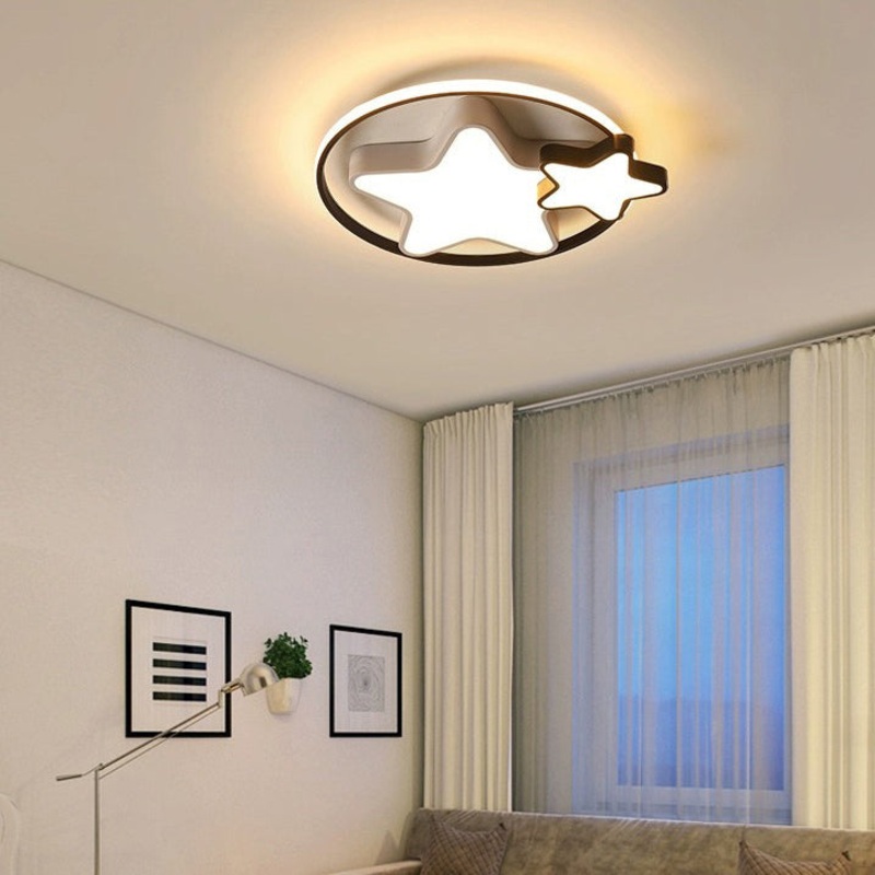 Modern Simplicity Star Iron LED Flush Mount Ceiling Light For Bedroom