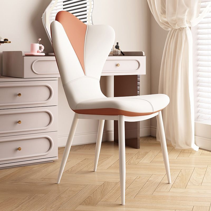 Traditional French Trapezoid Back Leather Sponge Carbon Steel Dining Chair Backrest For Dining Room