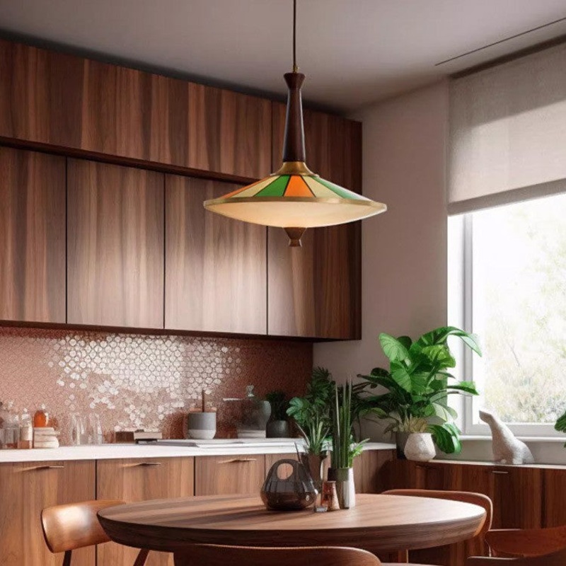 Contemporary Creative Copper Acrylic Flying Saucer Shade LED Pendant Light For Living Room