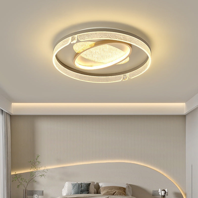 Modern Luxury Combination Oval Round Square Acrylic Aluminum LED Flush Mount Ceiling Light For Living Room