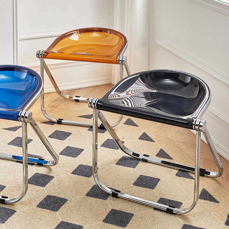 Modern Minimalist Foldable Half Round Iron PC Chair For Living Room