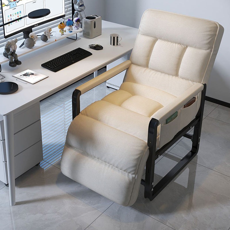 Modern Simplicity Fabric Metal Cotton Sponge Rectangular Accent Chair Foldable Backrest Armrest Footrest For Home Office