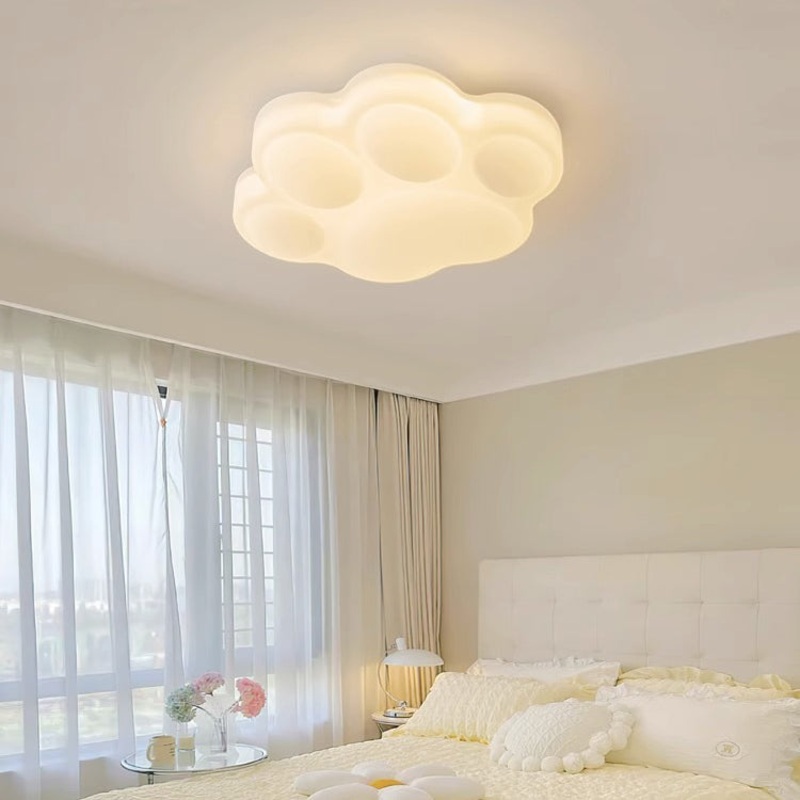 Contemporary Creative Animal Cat's Claw Hardware PE LED Flush Mount Ceiling Light For Bedroom