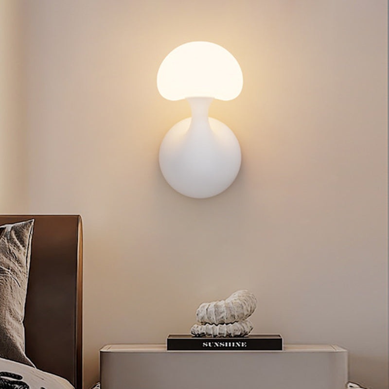 Contemporary Creative Ceramic Mushroom 1-Light Wall Sconce Lamp For Dining Room