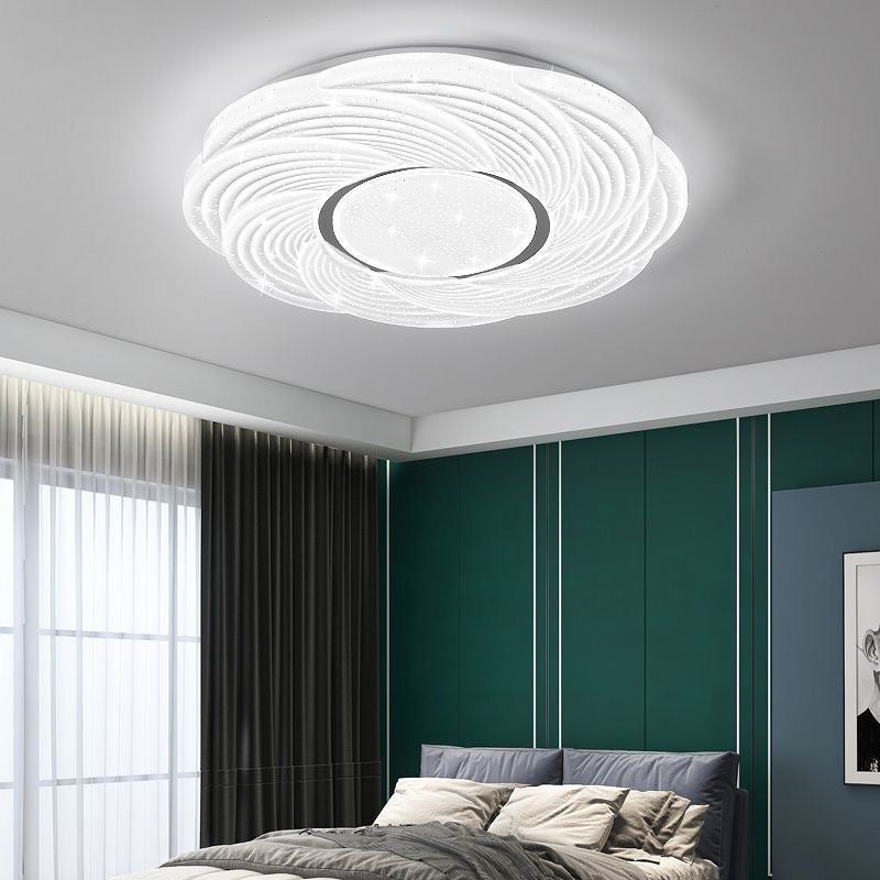 Contemporary Creative Storm Iron Acrylic LED Flush Mount Ceiling Light For Bedroom