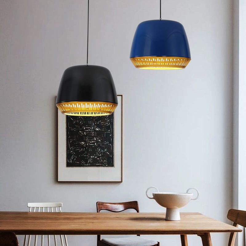 Contemporary Nordic Round Cylinder Iron 1-Light Pendant Light For Dining Room