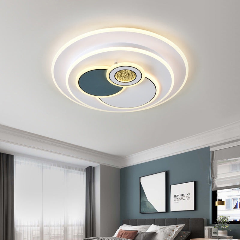 Contemporary Nordic Round Square Rectangle Acrylic Lampshade Hardware LED Flush Mount Ceiling Light For Living Room