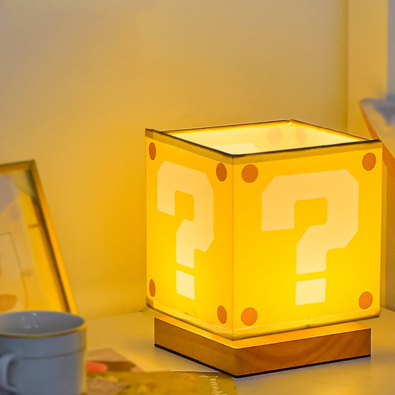 Modern Art Deco Square Floral Fabric Shade Solid Wood Base LED Table Lamp For Bedroom