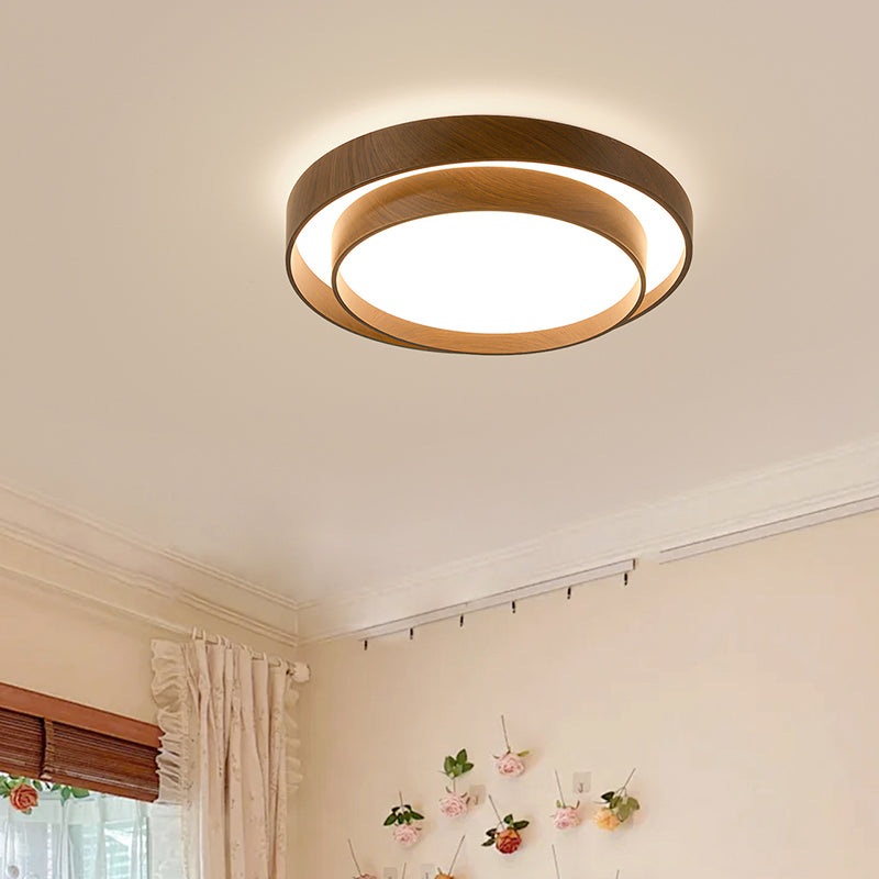 Modern Minimalist Double Layer Round Iron Acrylic LED Flush Mount Ceiling Light For Living Room