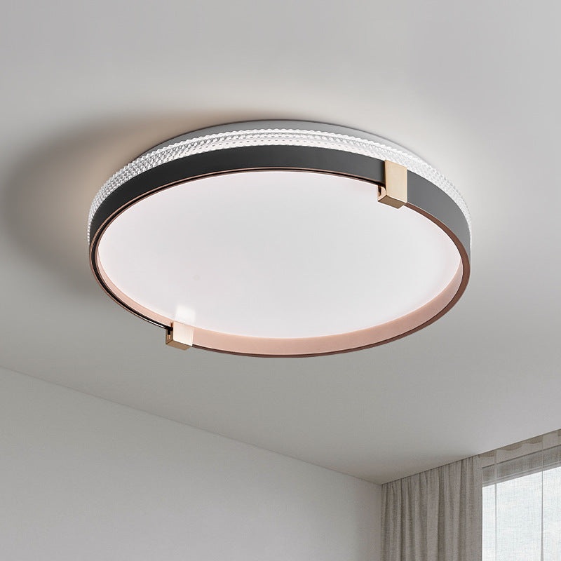 Modern Minimalist Round Dome Acrylic Iron LED Flush Mount Ceiling Light For Bedroom