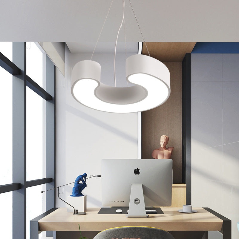 Modern Simplicity Dome Geometry Iron Acrylic Lampshade LED Chandelier For Office