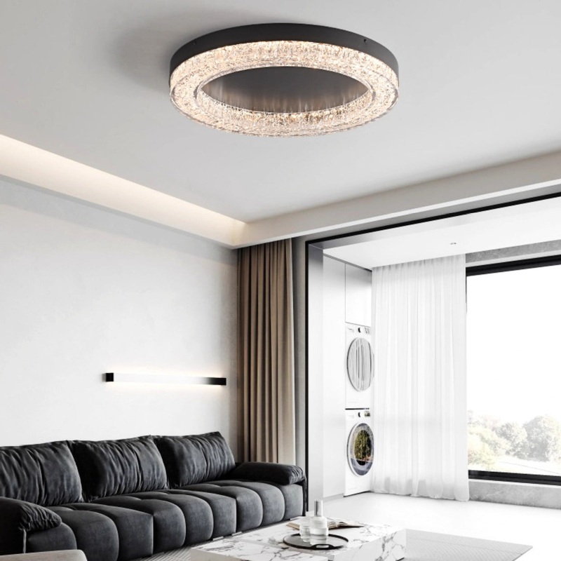 Modern Simplicity Round Metal Resin LED Flush Mount Ceiling Light For Bedroom