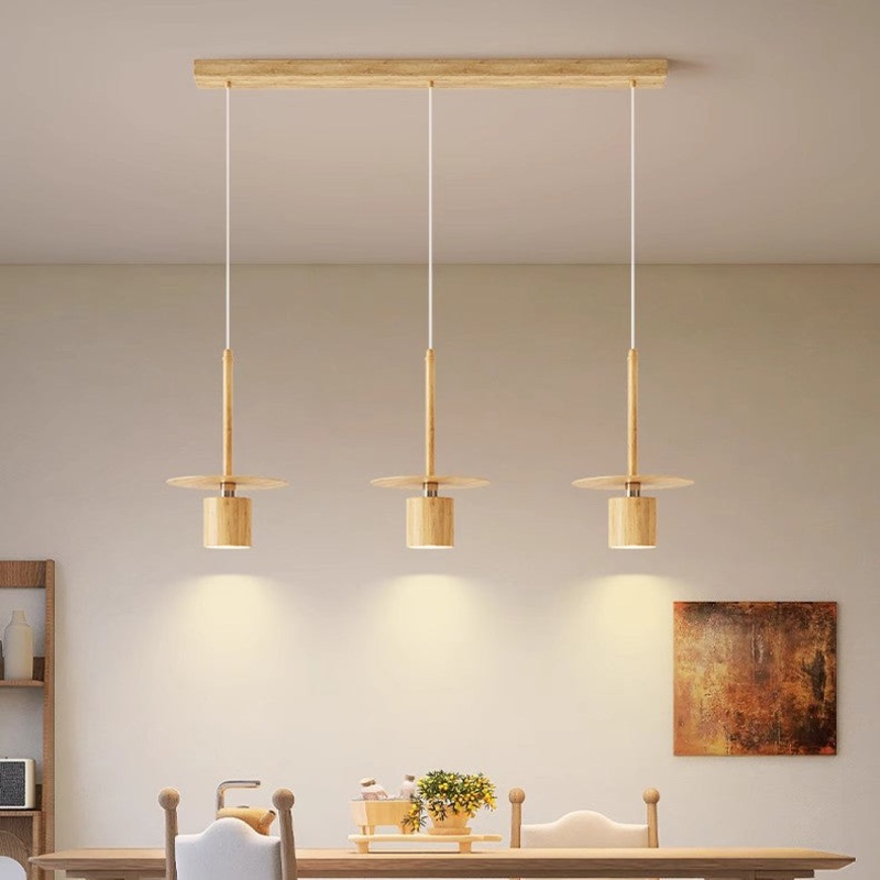 Traditional Chinese Cylinder Iron LED Chandelier Island Light For Living Room