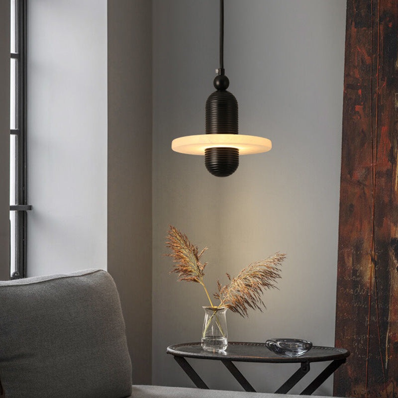 Contemporary Creative Bottle Spanish Marble Aluminum LED Pendant Light For Bedroom
