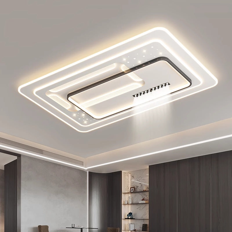 Contemporary Luxury Rectangular Iron Acrylic LED Flush Mount Ceiling Light For Living Room