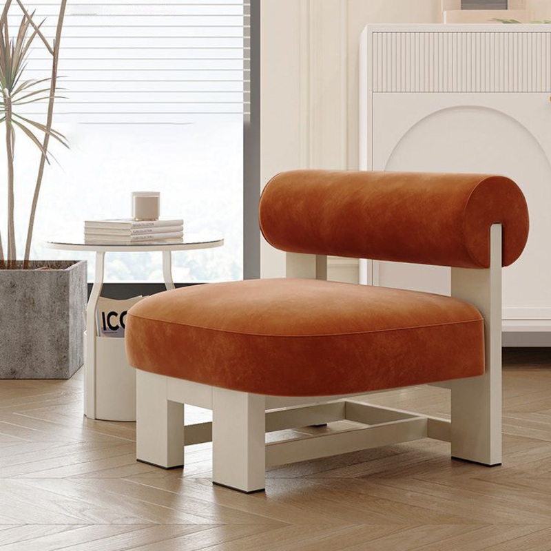 Contemporary Nordic Square High Resilience Foam Carbon Steel Accent Chair Backrest For Living Room