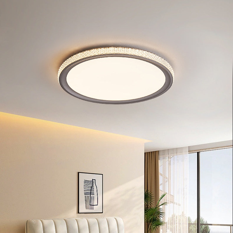 Modern Minimalist Round Aluminum Acrylic LED Flush Mount Ceiling Light For Living Room
