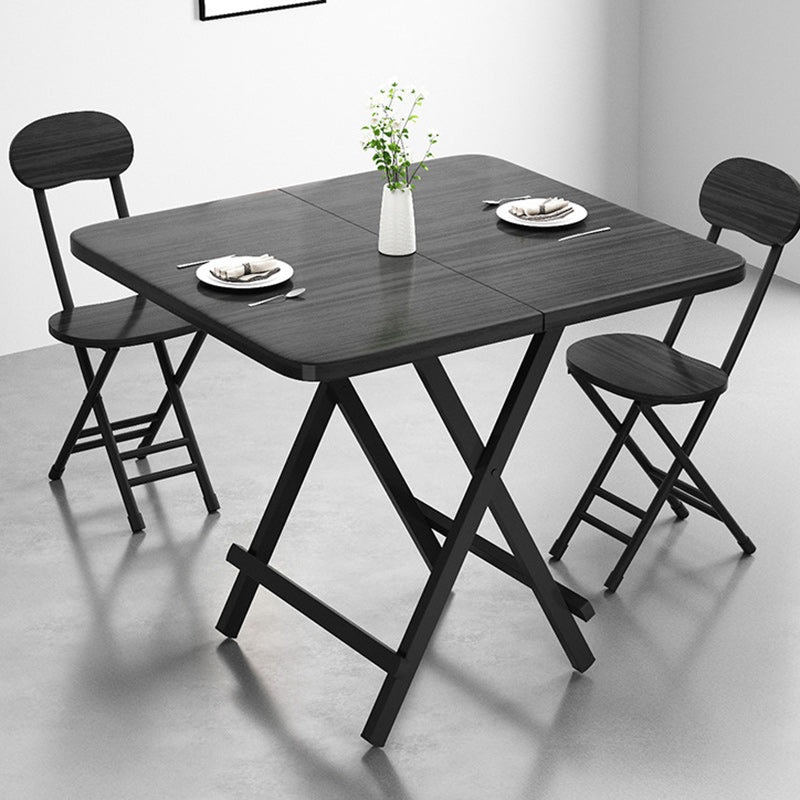 Modern Minimalist Square Rectangular MDF Steel Foldable Dining Table For 1/2/4/6/8 Seats