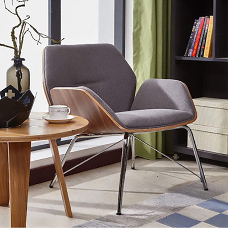 Contemporary Nordic Hexagonal Square Leather Wood Dining Chair Backrest Arm For Dining Room