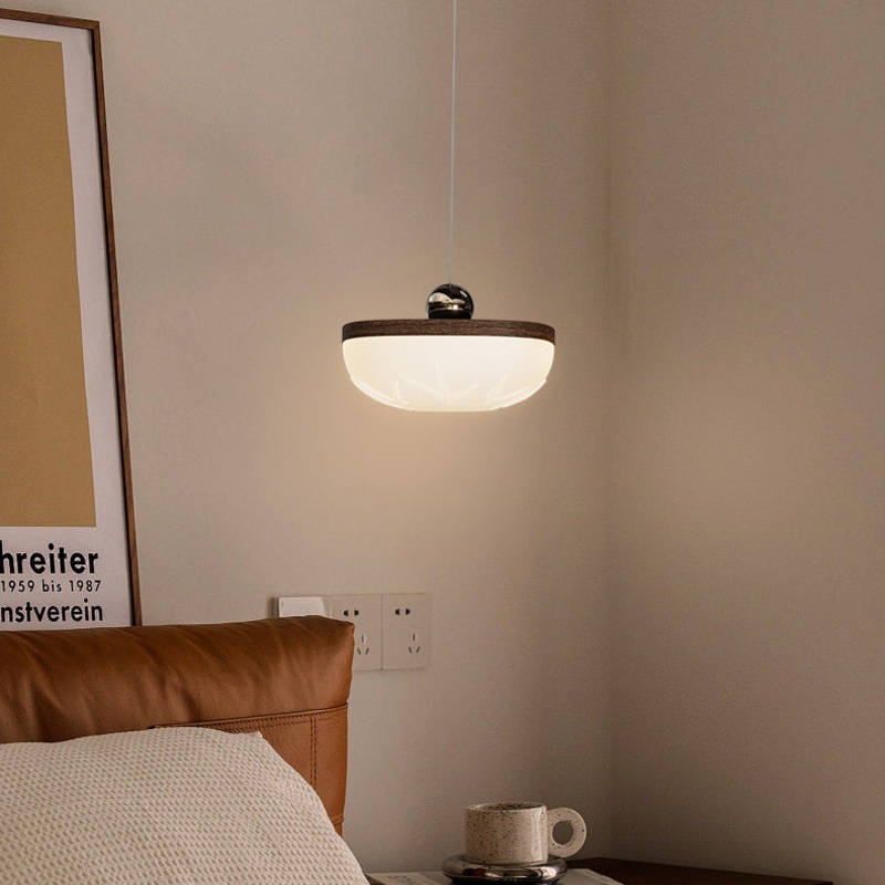 Contemporary Retro Semicircle Roto-molding Acrylic Lampshade Iron LED Pendant Light For Dining Room