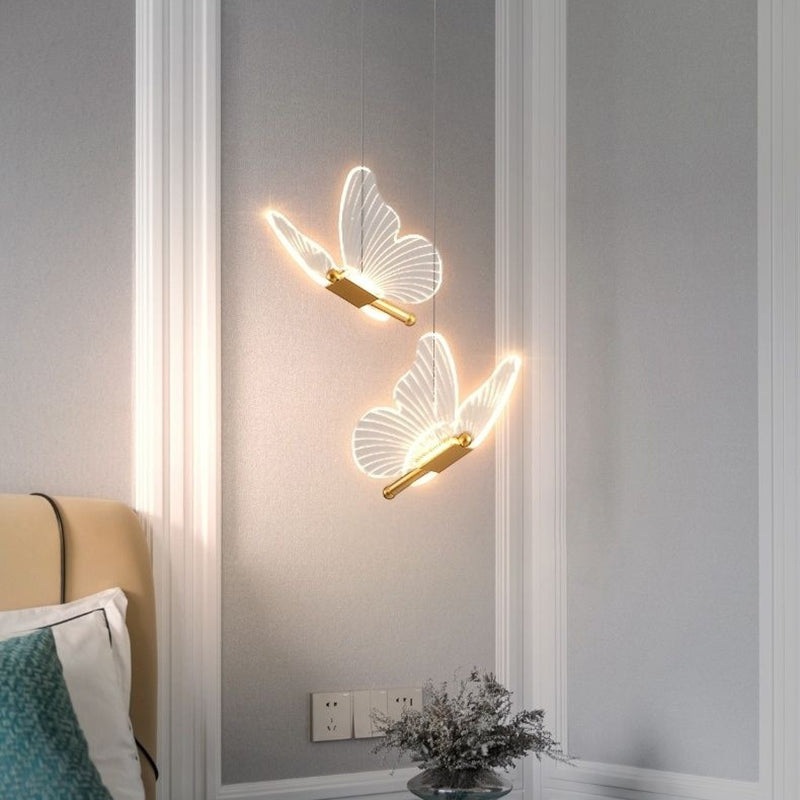 Modern Luxury Butterfly Iron Acrylic LED Chandelier For Living Room
