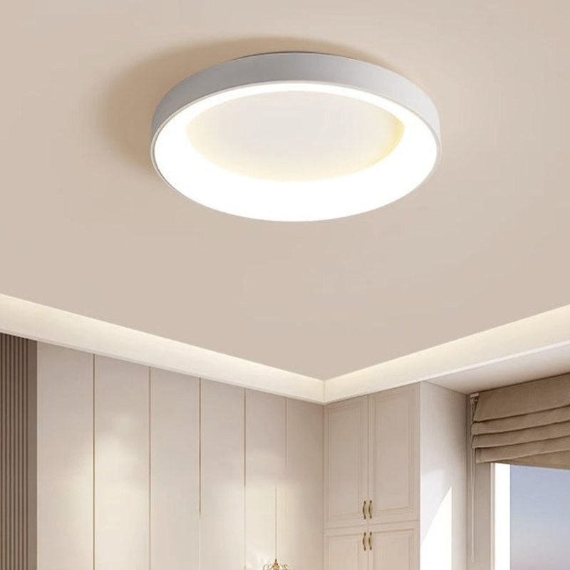 Modern Minimalist Round Bowl Acrylic Iron LED Flush Mount Ceiling Light For Living Room