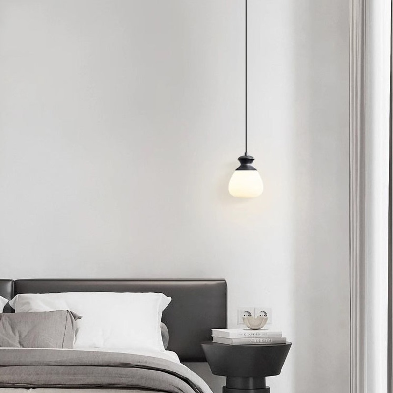 Contemporary Nordic Brass Glass Bottle Shape 1-Light Pendant Light For Living Room