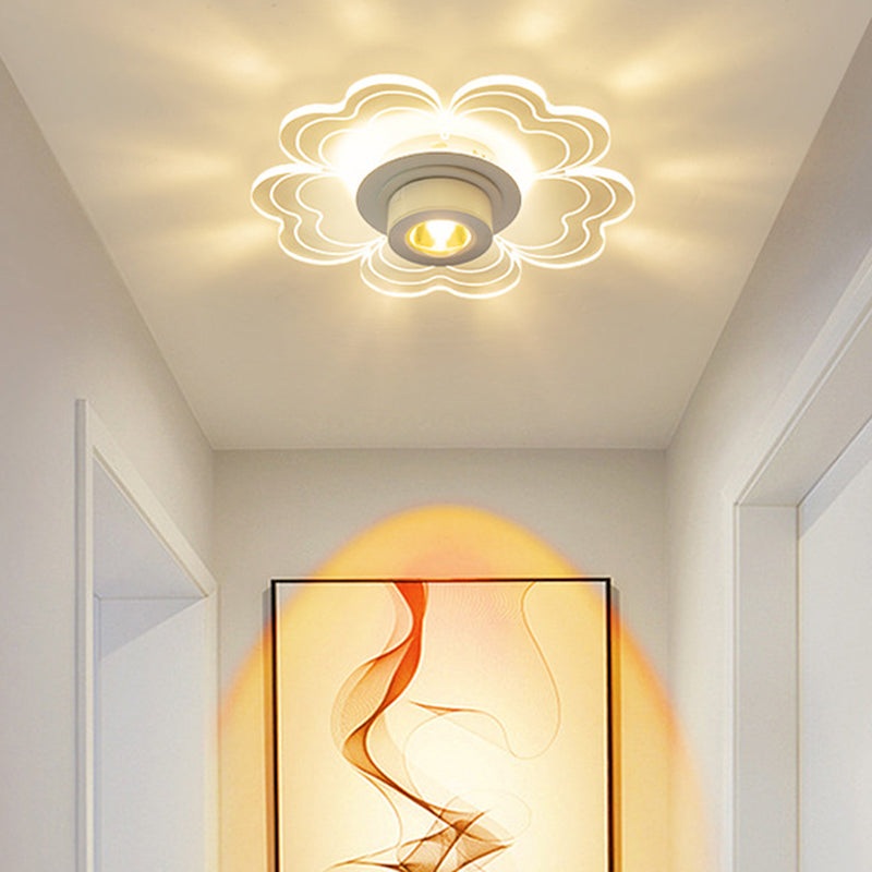 Contemporary Nordic Iron Aluminum Acrylic Flower Cloud Sunset Spotlight LED Flush Mount Ceiling Light For Hallway