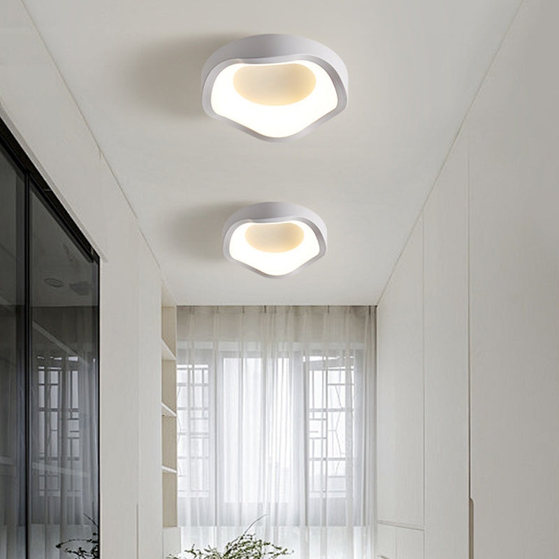 Contemporary Scandinavian Iron Acrylic Flower Round Cloud LED Flush Mount Ceiling Light For Hallway
