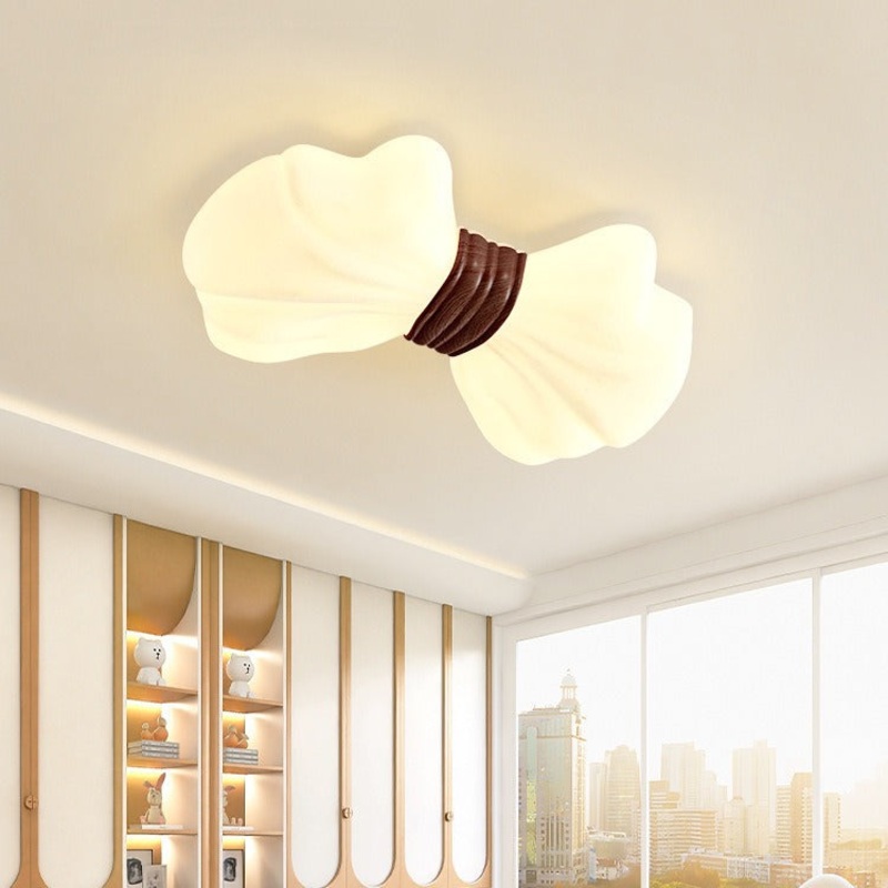 Modern Eclectic Kids Bow Iron PE LED Flush Mount Ceiling Light For Bedroom